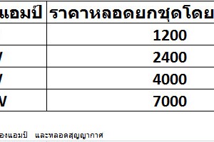 ราคาหลอดสำหรับแอมป์แต่ละประเภท