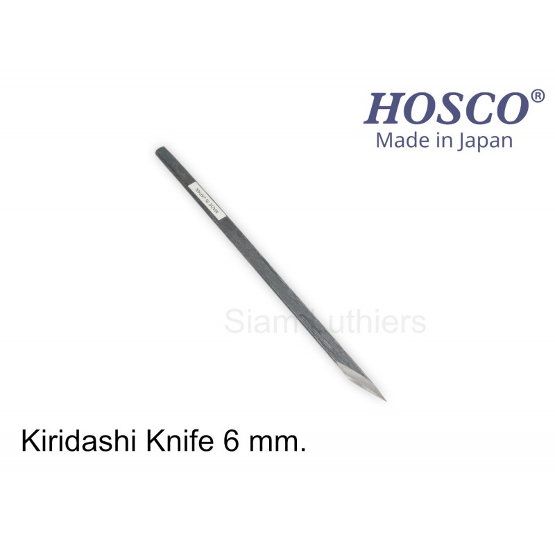 Coltello Da Intaglio Del Legno Kiridashi Con Lama In Acciaio N690 Da 1/8 Di Pollice, Manico In Legno Di Noce O Ulivo Con Fodero In Pelle - Italia