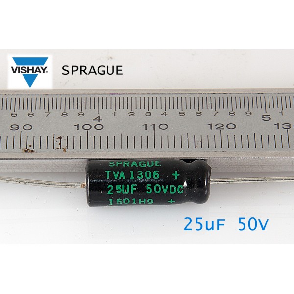 Sprague Atom 30uF/500V, axial electrolytic capacitor, TVA